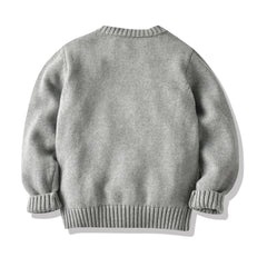 Kid Baby Boy Cartoon Shoulder Button Sweater