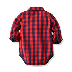 Baby Boy Set Host Banquet Christmas Plaid 2 Pcs Suits