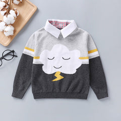 Kid Baby Pullover Ins Clouds Detachable Sweater