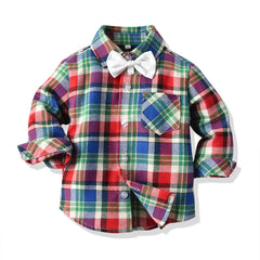 Baby Boy Plaid Suspenders Christmas 2 Pcs Set suits
