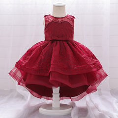 Baby Girl Birthday Gift Embroidered Trailing Full Moon Dress