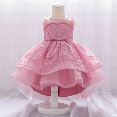 Baby Girl Birthday Gift Embroidered Trailing Full Moon Dress