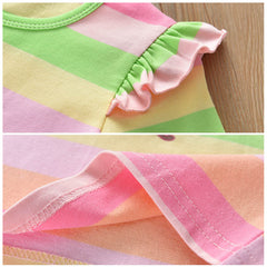 Fashion Girls Striped Cotton Print Top T-shirt 2-6 Years