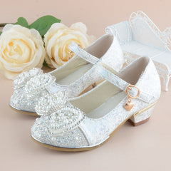 Girl Princes Party And Wedding Flower Leather Shoes Fashion High Heel Shoe