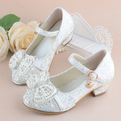 Girl Princes Party And Wedding Flower Leather Shoes Fashion High Heel Shoe