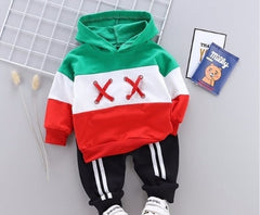 Kids Boys Spring Autumn Cotton Tracksuits Striped Tops+Bottoms 2 Pcs 1-4Y