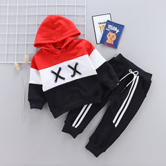 Kids Boys Spring Autumn Cotton Tracksuits Striped Tops+Bottoms 2 Pcs 1-4Y