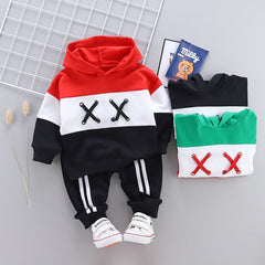 Kids Boys Spring Autumn Cotton Tracksuits Striped Tops+Bottoms 2 Pcs 1-4Y