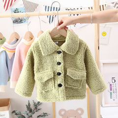 Girls Baby Cashmere Long Winter Coat 1-6 Years