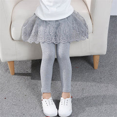 Girls Cotton Leggings Skirt-pants Slim Trousers
