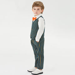 Kids Baby Boys Suit Fashion Striped Tops+ Bottoms+Vest 3Pcs/Set 1-6 Years