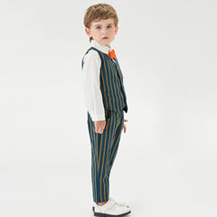 Kids Baby Boys Suit Fashion Striped Tops+ Bottoms+Vest 3Pcs/Set 1-6 Years