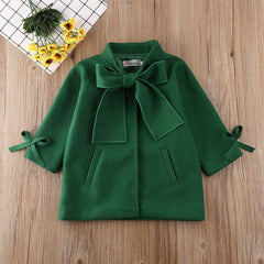 Kid Baby Girls Outerwear Fashion Thickened Winter Woolen Coat