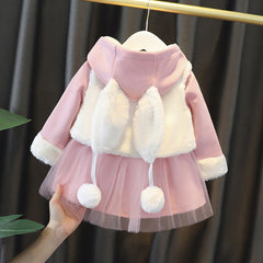 Girl Autumn Dress Fashion Cute Casual Dress 2 Pcs