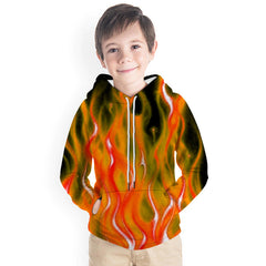 Kid Boy Girl 3D Color Flame Print Hoodie