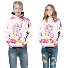 Kid Girl Boy 3D Printed Autumn and Winter Unicorn Hoodie