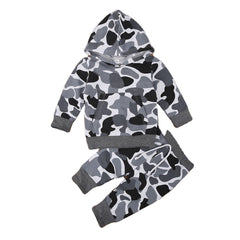 Spring Toddler Kids Boys Camouflage Tracksuit Pullover Tops+Bottoms Sportwear 2 Pcs
