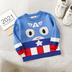 Kid Baby Boy Ins Captain Pitching Cartoon Sweater