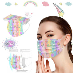 Kid Disposable Rainbow Series Adult Children Spunlaced Non-woven Fabric Masks