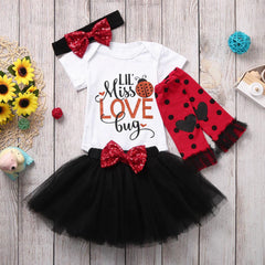 Baby Girls Sets Skirt With Band Leg Sets 4Pcs