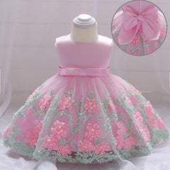 Girls Toddler 3D Flowers Birthday Party Wedding Dresses