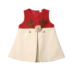 Baby Girl Christmas Reindeer Sleeveless Dress