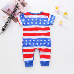 Baby Boy 4th of July Independence Day Short Sleeve Romper Jumpsuit