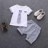 Baby Boy Tie Bow Summer Kids Cotton Cute Sets 2 Pcs