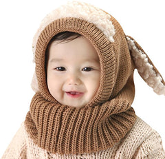Girls Boys Warm Hat Winter Beanie Scarf Knitted Cap One Size Adjustable 18 months