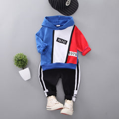 Boys Girls Cotton Patchwork Tops+Bottoms Tracksuit 2Pcs/Set