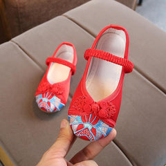 Girls Dancing Embroidered Casual Comfortable Flats Princess Shoes