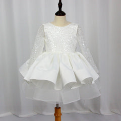 Kid Baby Girls Puffy Prom Gown Flower Bridesmaid Sequins Elegant Dresses