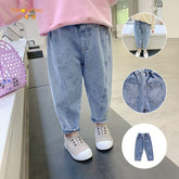 Baby Girls Jeans Autumn Trousers Fashion Denim Pants 2-8 Years