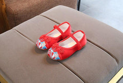 Girls Dancing Embroidered Casual Comfortable Flats Princess Shoes