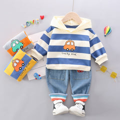 Baby Boys Cloth Stripe Casual Hooded 2Pcs/sets