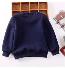 Girl Boys Clothing Cartoon Elk Plus Velvet Sweater 2-7 Years