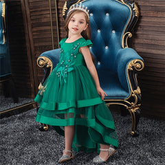 Kids Girl Cake Tutu Flower Dress Children Party Wedding Formal Dress