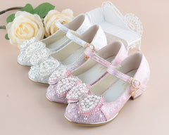 Girl Princes Party And Wedding Flower Leather Shoes Fashion High Heel Shoe