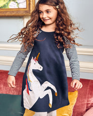 Baby Girl Dress Long Sleeve Shirt Casual Autumn Dresses 1-7Y