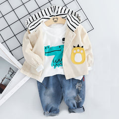 Kid Baby Boy Clothing Sets Cartoon Fashion Suit 3 Pcs 1-4 Y