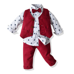 Kid Boy Formal Suit Boy Vest Set 4 Pcs