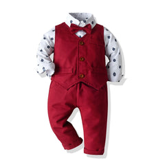 Kid Boy Formal Suit Boy Vest Set 4 Pcs
