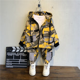 Boys Suit Hooded Camo Sport Top + Bottoms 2 Pcs