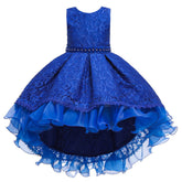 Kids Girl Cake Tutu Flower Dress Lace Party Wedding Formal Dress