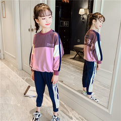 Kids Girls Sport Suit Long Sleeve Top & Bottoms Casual 2 Pcs for 2-12 Years