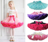 Girls Fluffy Chiffon Solid Colors Tutu Christmas Dance Skirt 2-10 Years
