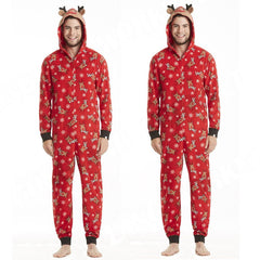 Family MatchingChristmas Pajamas Fashion Cute Hooded Jumpsuit Sleepwear