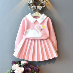 Girls Vestido Utumn Winter Warm Swan Garment Casual Dress