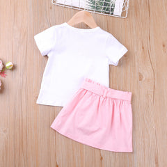 Baby Girl Love Pearl Short Sleeve Summer New 2 Pcs Set