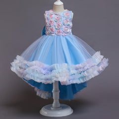 Kid Girl Princess Drag Party Birthday Cake Mesh Dresses